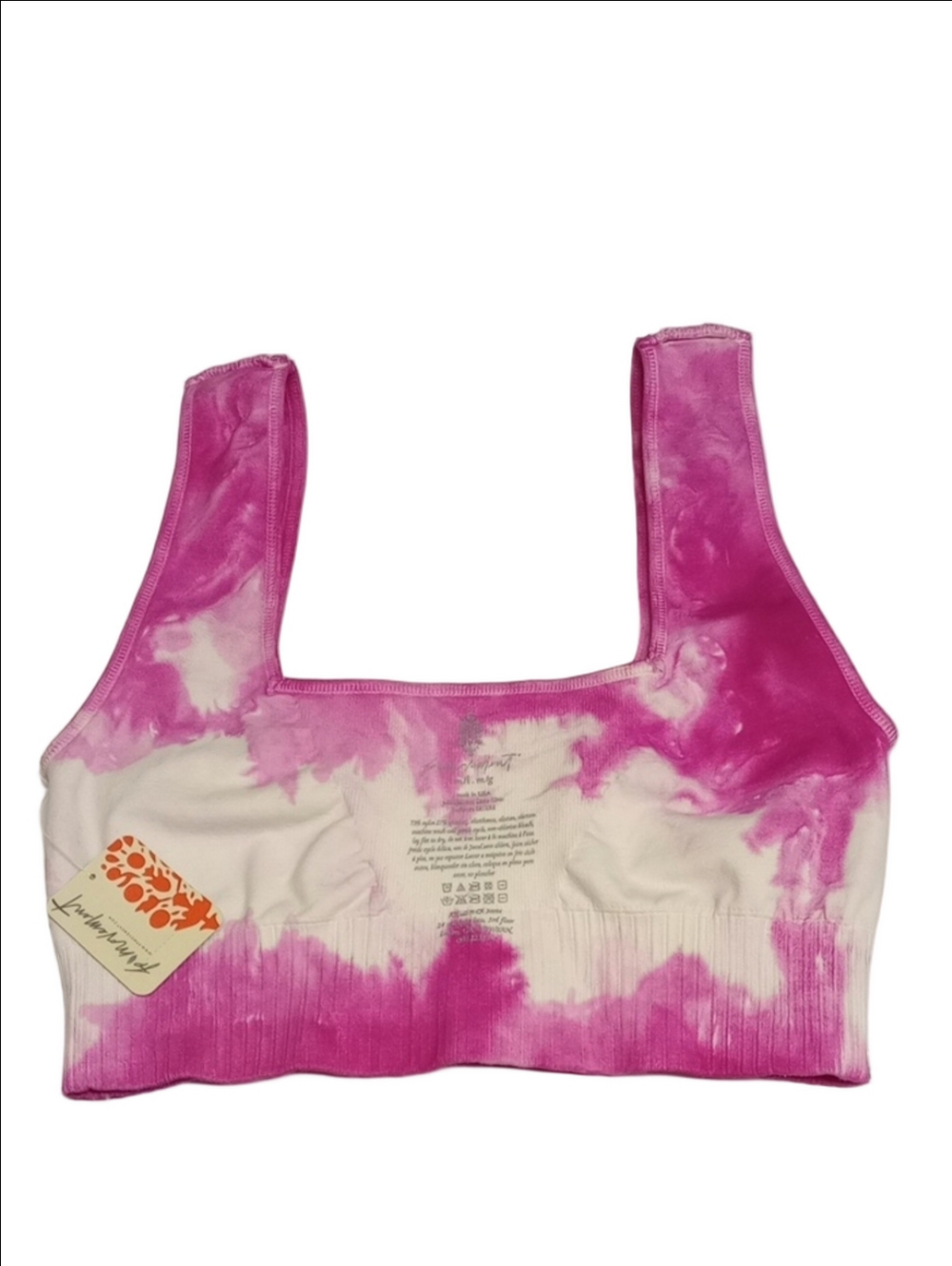 🆕 FREE PEOPLE MOVEMENT "GOOD KARMA" FUCHSIA PINK TIE DYE SPORTS BRA - Picture 8 of 11